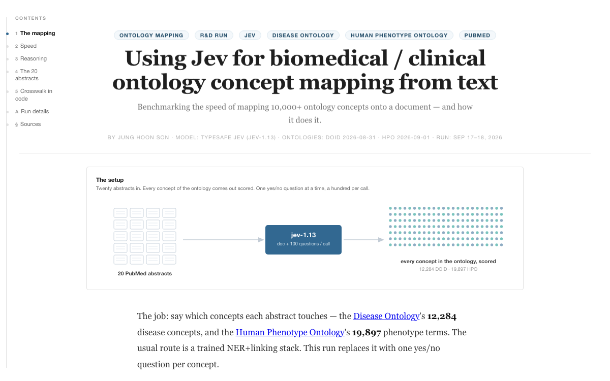 Using Jev for ontology concept mapping — fan-out diagram